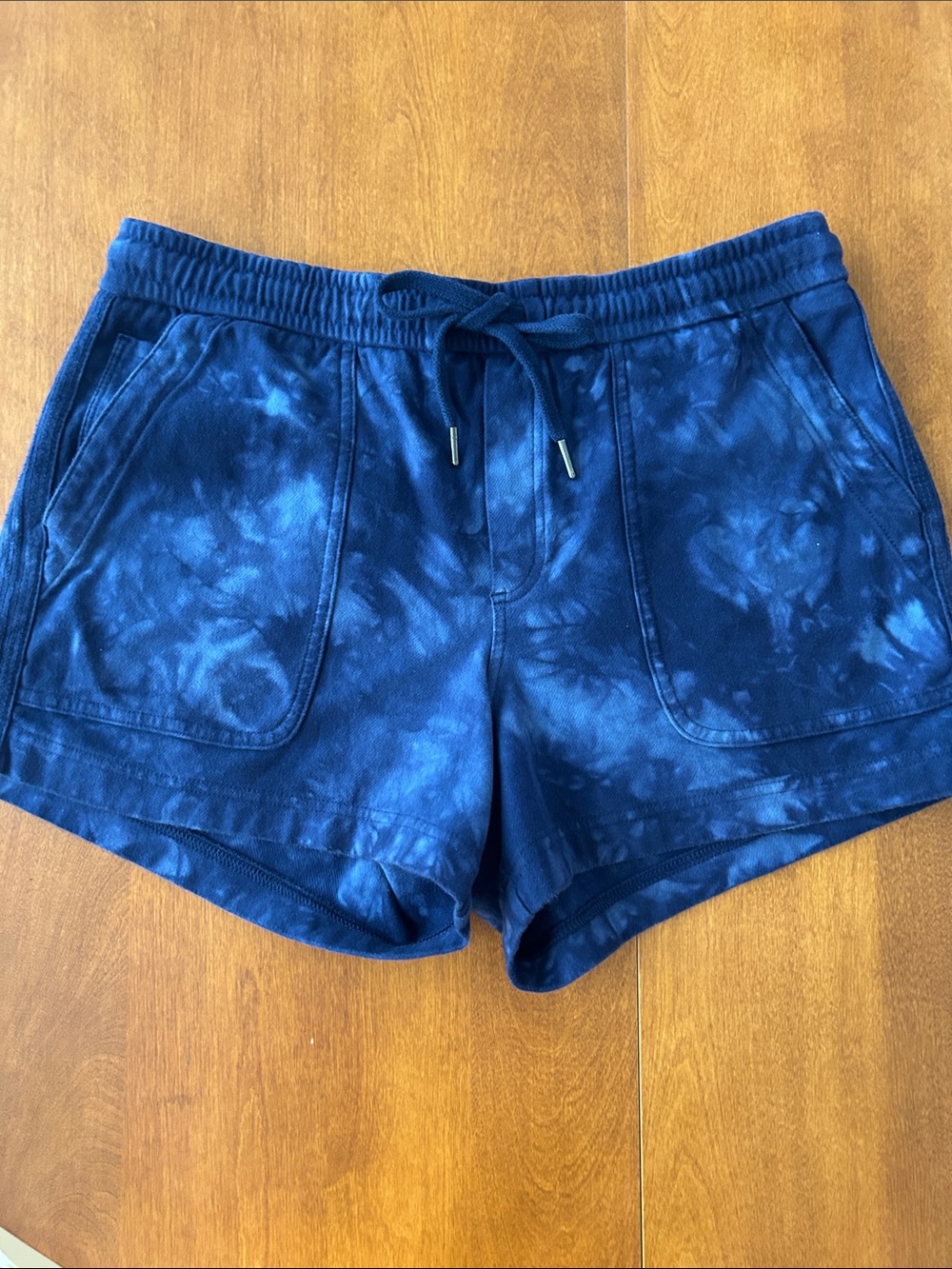 Athleta Navy Tie-Dye Athletic Shorts